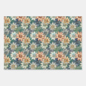 Feuille De Papier Cadeau Fleur Pêche Blanc Vert (Devant)