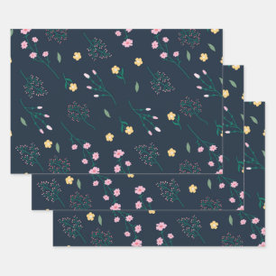 Feuille De Papier Cadeau Fleur Printemps florissant Floral sans joint