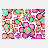 Feuille De Papier Cadeau Fleur rétro funky (Devant 2)