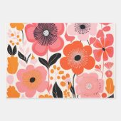 Feuille De Papier Cadeau Fleur Retro Peony (Devant 2)