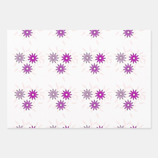 Feuille De Papier Cadeau Fleur rose (Devant)