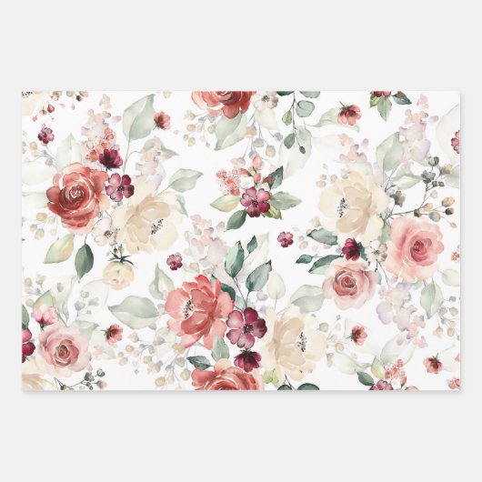 Feuille De Papier Cadeau Fleur sauvage 7e anniversaire (Devant 2)