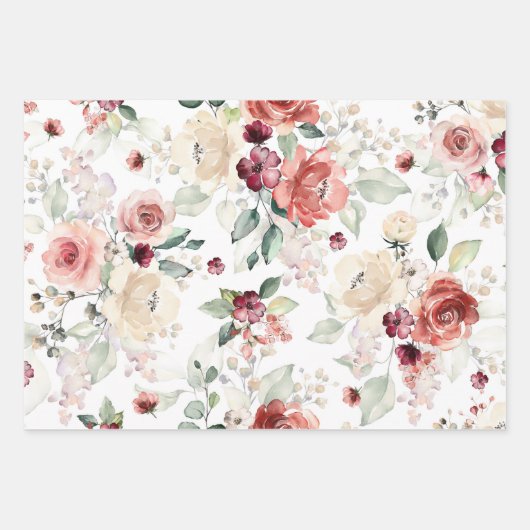 Feuille De Papier Cadeau Fleur sauvage 7e anniversaire (Devant)