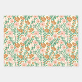 Feuille De Papier Cadeau Fleur sauvage Blooms Simple Pink Green Variété Pac (Devant 2)