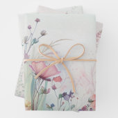 Feuille De Papier Cadeau Fleur sauvage Boho Aquarelle Enterrement de vie de (En situation)