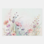 Feuille De Papier Cadeau Fleur sauvage Boho Aquarelle Enterrement de vie de (Devant)