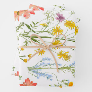 Feuille De Papier Cadeau Fleur sauvage botanique