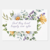 Feuille De Papier Cadeau Fleur sauvage Bouquet Aquarelle Fleurs Cadre (Devant)