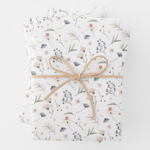 Feuille De Papier Cadeau Fleur sauvage élégant