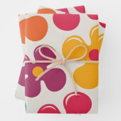 Feuille De Papier Cadeau Fleuris Funky (En situation)