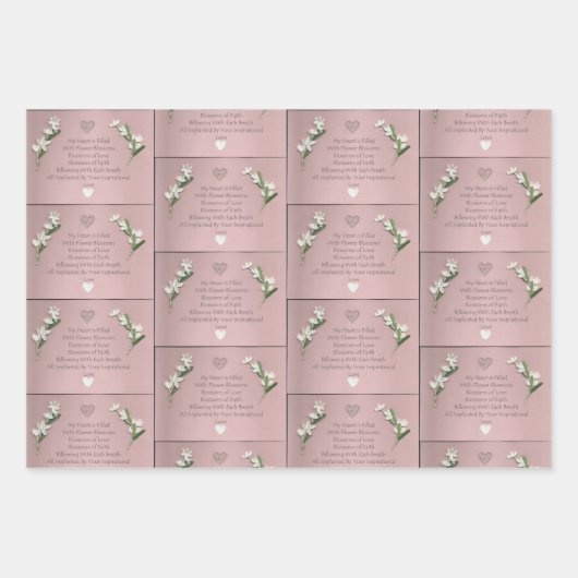 Feuille De Papier Cadeau Fleurs (Devant)