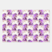 Feuille De Papier Cadeau Fleurs abeilles et peigne de miel (Devant)