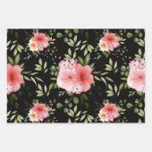 Feuille De Papier Cadeau Fleurs aquarelles 25 (Devant 3)