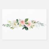 Feuille De Papier Cadeau Fleurs aquarelles féminines rose et blanches (Devant 3)