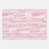 FEUILLE DE PAPIER CADEAU FLEURS BLANCHES ET STRIPES ROSES PASTEL (Devant)