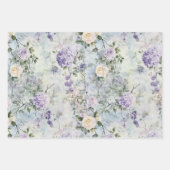 Feuille De Papier Cadeau Fleurs blanches lavande jolies romantiques (Devant 3)