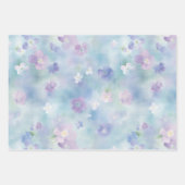 Feuille De Papier Cadeau Fleurs blanches lavande jolies romantiques (Devant)