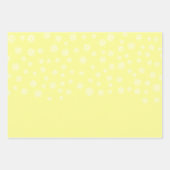 Feuille De Papier Cadeau Fleurs blanches sur Pastel Jaune (Devant 2)