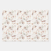 Feuille De Papier Cadeau Fleurs blanches Terracotta Élégance botanique Boho (Devant 2)