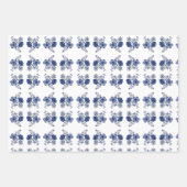 Feuille De Papier Cadeau Fleurs bleues (Devant 2)