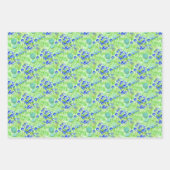 Feuille De Papier Cadeau Fleurs Bleues Et Grass Motif D'Art Naturel (Devant 3)