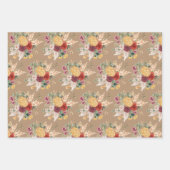 Feuille De Papier Cadeau Fleurs bohémiennes rustiques Pampas Vert herbe (Devant 3)