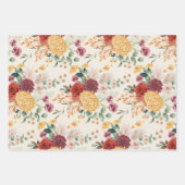 Feuille De Papier Cadeau Fleurs bohémiennes rustiques Pampas Vert herbe (Devant 2)