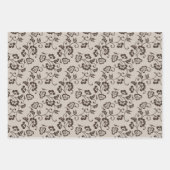 Feuille De Papier Cadeau Fleurs Brown de crème Points libellules (Devant)