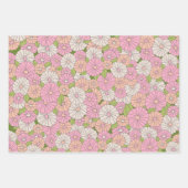 Feuille De Papier Cadeau Fleurs capricieuses Boho roses et corail (Devant 3)