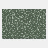 Feuille De Papier Cadeau Fleurs celtes d'IRLANDE vert beige brun (Devant 2)
