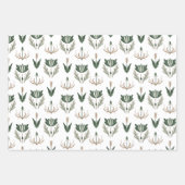Feuille De Papier Cadeau Fleurs celtes d'IRLANDE vert beige brun (Devant)