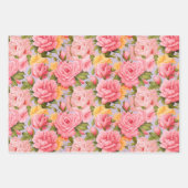 Feuille De Papier Cadeau Fleurs chics de pêche rose Shabby (Devant 2)