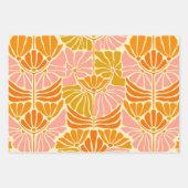 Feuille De Papier Cadeau Fleurs colorées rétro (Devant 3)