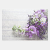 Feuille De Papier Cadeau Fleurs dans les tons lavande (Devant 2)