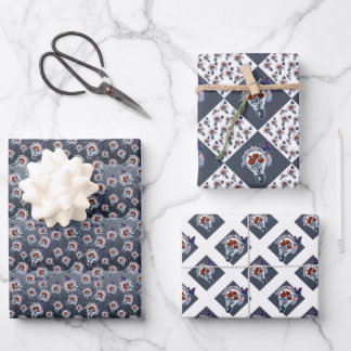 Feuille De Papier Cadeau Fleurs dans une ampoule légère et papillon en bise