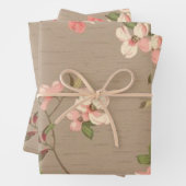 Feuille De Papier Cadeau Fleurs d'Apple (En situation)