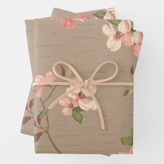 Feuille De Papier Cadeau Fleurs d'Apple (En situation)