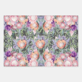 Feuille De Papier Cadeau Fleurs d'aquarelle Exotique Tropical King Protea (Devant 2)