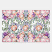 Feuille De Papier Cadeau Fleurs d'aquarelle Exotique Tropical King Protea (Devant 2)