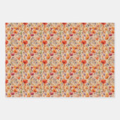 Feuille De Papier Cadeau Fleurs d'automne (Devant)