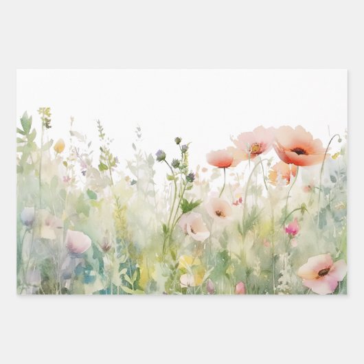 Feuille De Papier Cadeau Fleurs de bordure Fleurs sauvages (Devant 2)