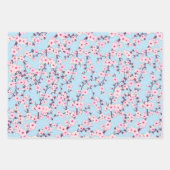 Feuille De Papier Cadeau Fleurs de cerisier florales tons pastel (Devant 3)
