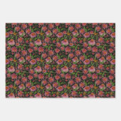 Feuille De Papier Cadeau Fleurs De Cône Florales Et Papillons Découpage Cad (Devant)