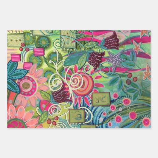 Feuille De Papier Cadeau Fleurs de dessert (Devant 2)