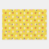 Feuille De Papier Cadeau Fleurs de future maman abeille avec des fruits et (Devant)