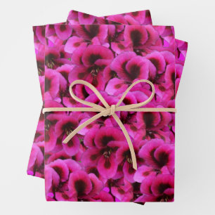 Feuille De Papier Cadeau Fleurs de géranium magenta,