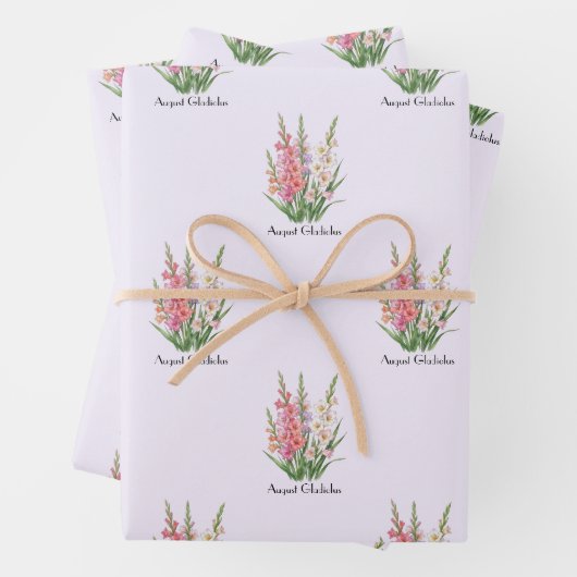 Feuille De Papier Cadeau Fleurs de gladiolus d'août (En situation)