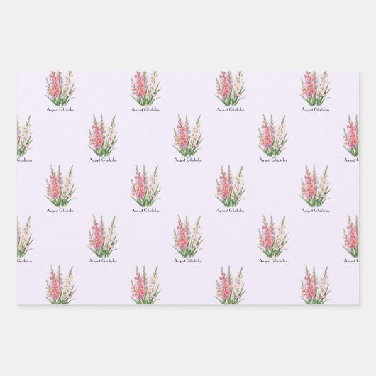 Feuille De Papier Cadeau Fleurs de gladiolus d'août (Devant)