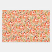 Feuille De Papier Cadeau Fleurs de gouache orange élégantes  (Devant 2)