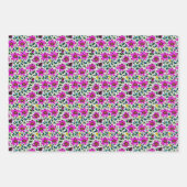 Feuille De Papier Cadeau Fleurs de gribouillis magenta (Devant 2)
